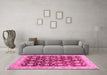 Machine Washable Oriental Pink Traditional Rug in a Living Room, wshabs706pnk