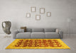 Machine Washable Oriental Yellow Traditional Rug in a Living Room, wshabs706yw