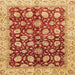 Square Abstract Orange Oriental Rug, abs706