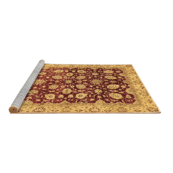 Sideview of Machine Washable Oriental Brown Traditional Rug, wshabs706brn