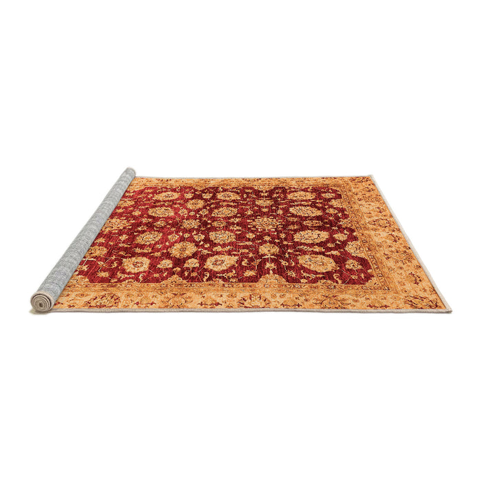 Sideview of Machine Washable Oriental Orange Traditional Area Rugs, wshabs706org