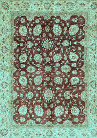 Oriental Light Blue Traditional Rug, abs706lblu