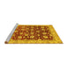 Sideview of Machine Washable Oriental Yellow Traditional Rug, wshabs706yw