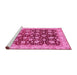 Sideview of Machine Washable Oriental Pink Traditional Rug, wshabs706pnk