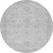 Round Abstract Gray Modern Rug, abs707gry