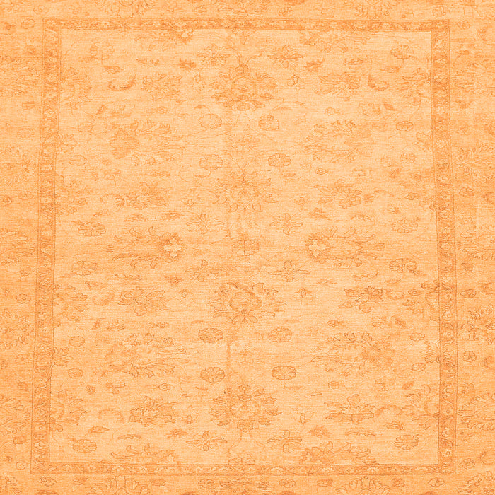 Square Machine Washable Abstract Orange Modern Area Rugs, wshabs707org