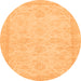 Round Abstract Orange Modern Rug, abs707org