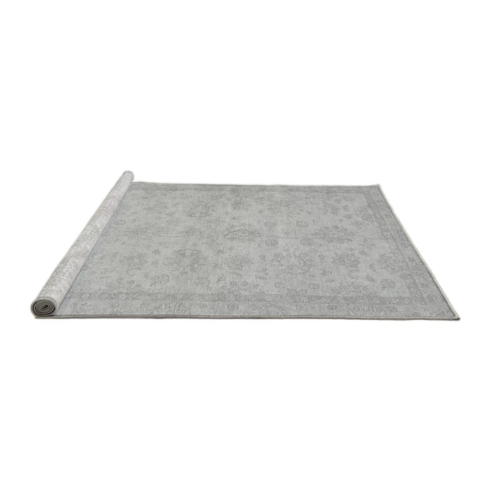Sideview of Machine Washable Abstract Gray Modern Rug, wshabs707gry