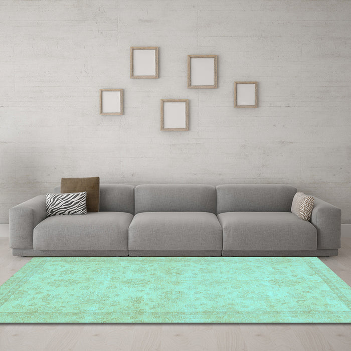 Machine Washable Abstract Light Blue Modern Rug in a Living Room, wshabs707lblu