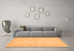 Machine Washable Abstract Orange Modern Area Rugs in a Living Room, wshabs707org