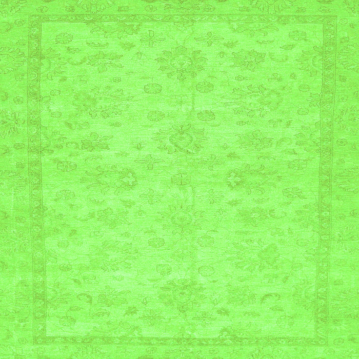 Square Machine Washable Abstract Green Modern Area Rugs, wshabs707grn
