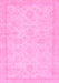 Machine Washable Abstract Pink Modern Rug, wshabs707pnk