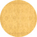 Round Abstract Brown Modern Rug, abs707brn