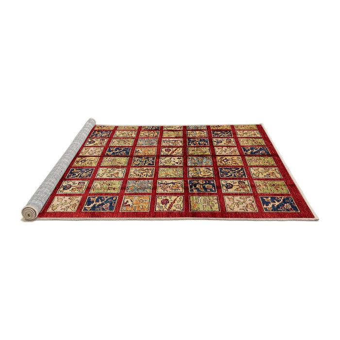 Sideview of Machine Washable Abstract Metallic Gold Rug, wshabs708