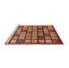 Sideview of Machine Washable Abstract Metallic Gold Rug, wshabs708