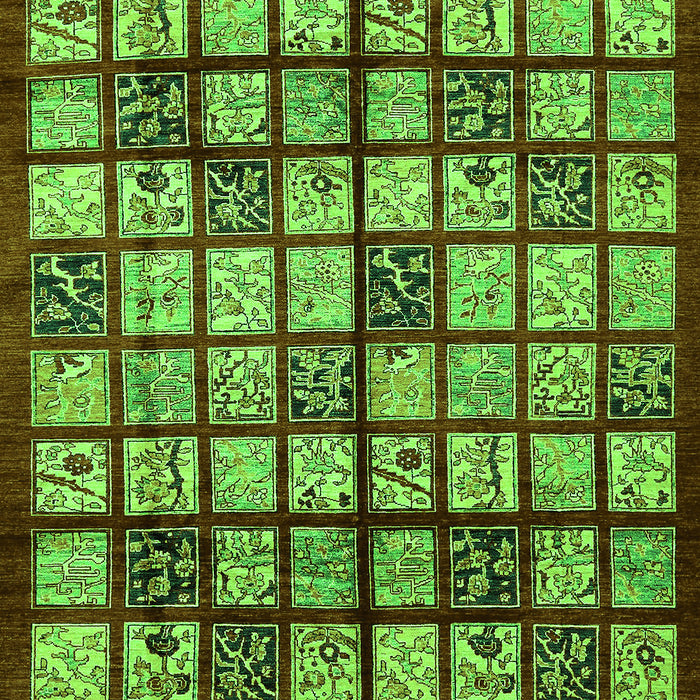 Abstract Green Modern Rug, abs708grn