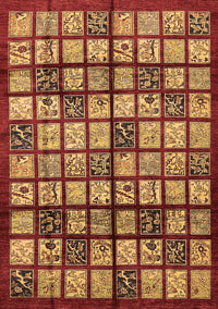 Abstract Brown Modern Rug, abs708brn