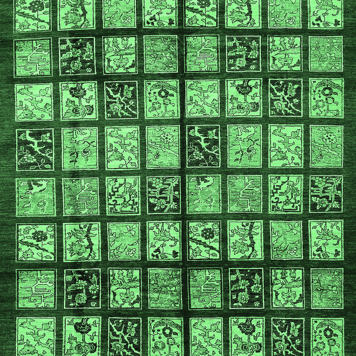 Machine Washable Abstract Emerald Green Modern Area Rugs, wshabs708emgrn