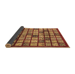 Sideview of Abstract Brown Modern Rug, abs708brn