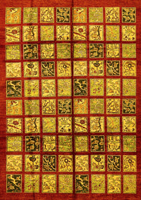 Abstract Yellow Modern Rug, abs708yw