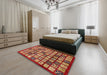 Abstract Metallic Gold Modern Rug in a Bedroom, abs708