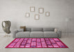 Machine Washable Abstract Pink Modern Rug in a Living Room, wshabs708pnk