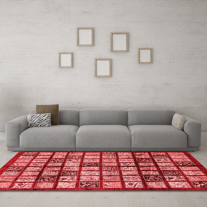 Modern Red Washable Rugs