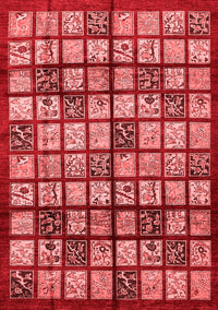 Abstract Red Modern Rug, abs708red