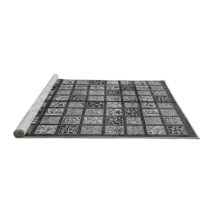Sideview of Machine Washable Abstract Gray Modern Rug, wshabs708gry