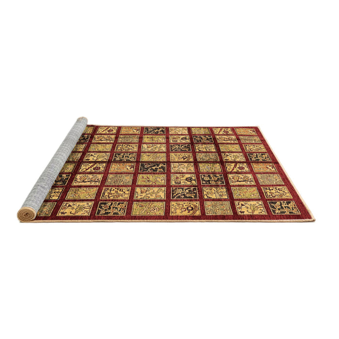 Sideview of Machine Washable Abstract Brown Modern Rug, wshabs708brn