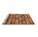 Sideview of Machine Washable Abstract Brown Modern Rug, wshabs708brn