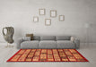 Machine Washable Abstract Orange Modern Area Rugs in a Living Room, wshabs708org