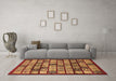 Machine Washable Abstract Brown Modern Rug in a Living Room,, wshabs708brn