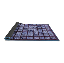 Sideview of Abstract Blue Modern Rug, abs708blu