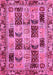 Machine Washable Abstract Pink Modern Rug, wshabs709pnk