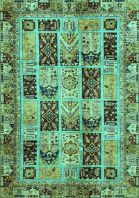 Abstract Turquoise Modern Rug, abs709turq