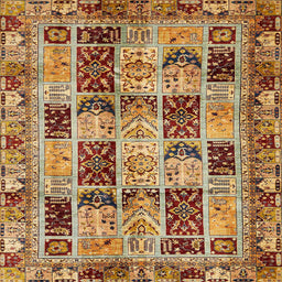 Square Machine Washable Abstract Tomato Red Rug, wshabs709