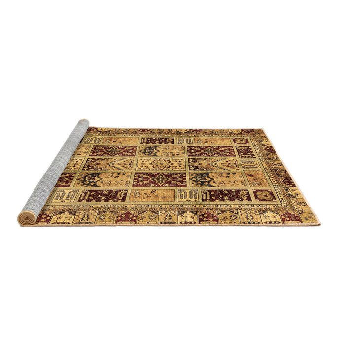 Sideview of Machine Washable Abstract Brown Modern Rug, wshabs709brn