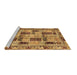 Sideview of Machine Washable Abstract Brown Modern Rug, wshabs709brn