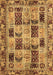 Machine Washable Abstract Brown Modern Rug, wshabs709brn