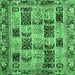 Square Abstract Emerald Green Modern Rug, abs709emgrn