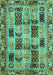 Machine Washable Abstract Turquoise Modern Area Rugs, wshabs709turq