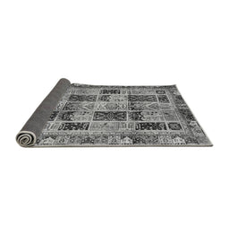 Sideview of Abstract Gray Modern Rug, abs709gry