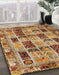 Machine Washable Abstract Tomato Red Rug in a Family Room, wshabs709