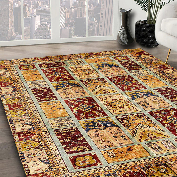 Abstract Red Modern Rug in Family Room, abs709