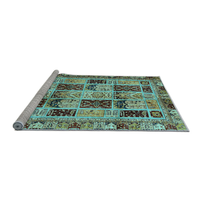 Sideview of Machine Washable Abstract Light Blue Modern Rug, wshabs709lblu