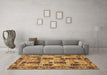 Machine Washable Abstract Brown Modern Rug in a Living Room,, wshabs709brn