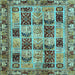 Square Abstract Light Blue Modern Rug, abs709lblu