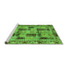 Sideview of Machine Washable Abstract Green Modern Area Rugs, wshabs709grn