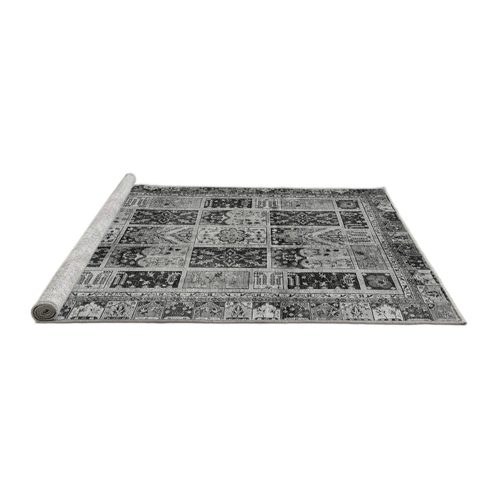 Sideview of Machine Washable Abstract Gray Modern Rug, wshabs709gry